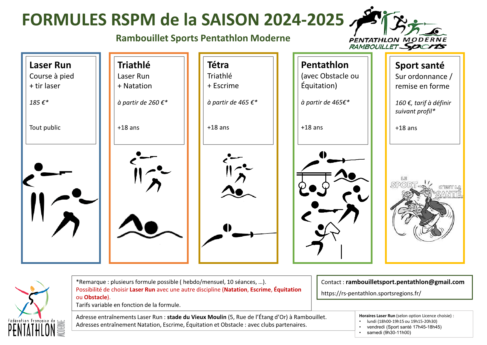 Tarifs RSPM saison 24/25